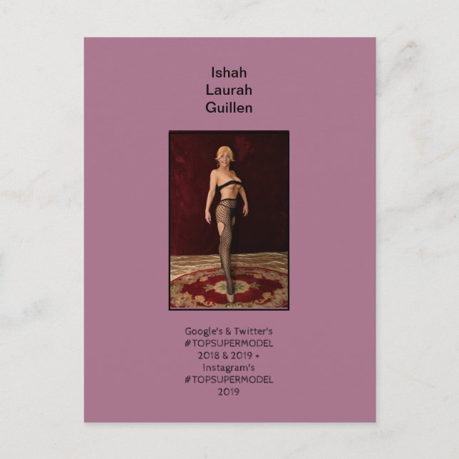 Postal De Invitación #TOPSUPERMODEL Ishah Laurah (Anverso)
