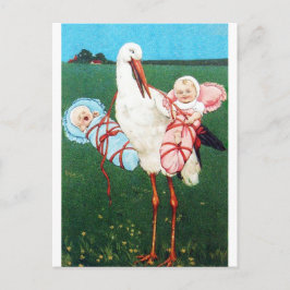 Postal De Invitación TORMENTA BABY SHOWER TWIN, rosa, azul Verde azulad