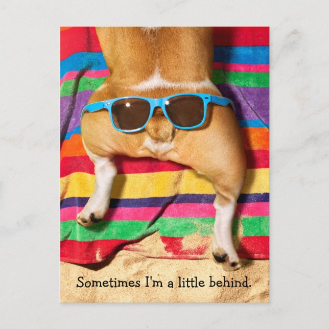 Postal De Invitación Toro de perro con gafas de sol (Anverso)