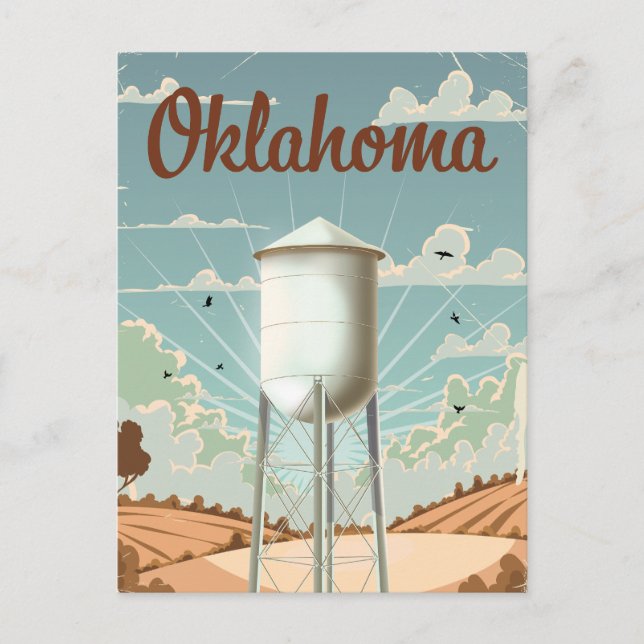 Postal De Invitación Torre de Agua de Oklahoma (Anverso)