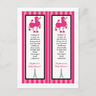 Postal De Invitación Torre Eiffel rosada de París del caniche de 2