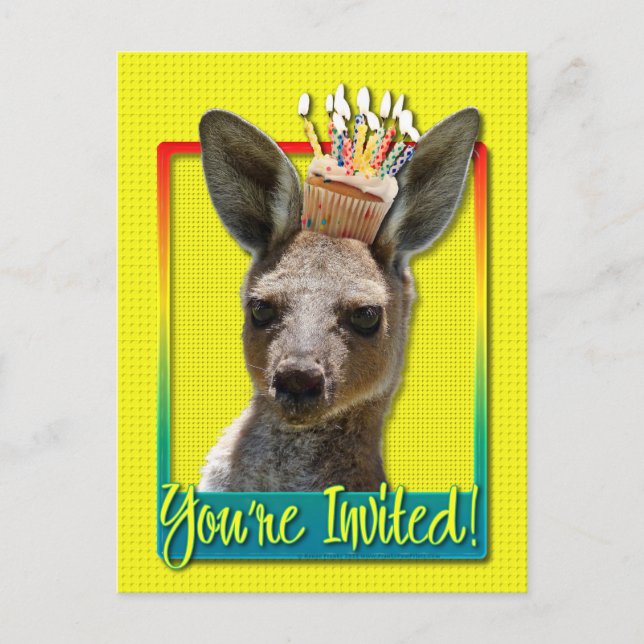 Postal De Invitación Torta de cumpleaños - Kangaroo (Anverso)