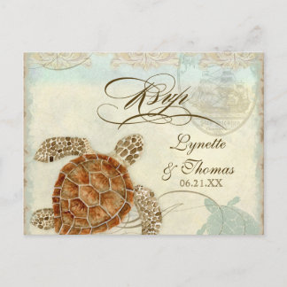 Postal De Invitación Tortuga marina estilo moderno costa Ocean Beach Sw