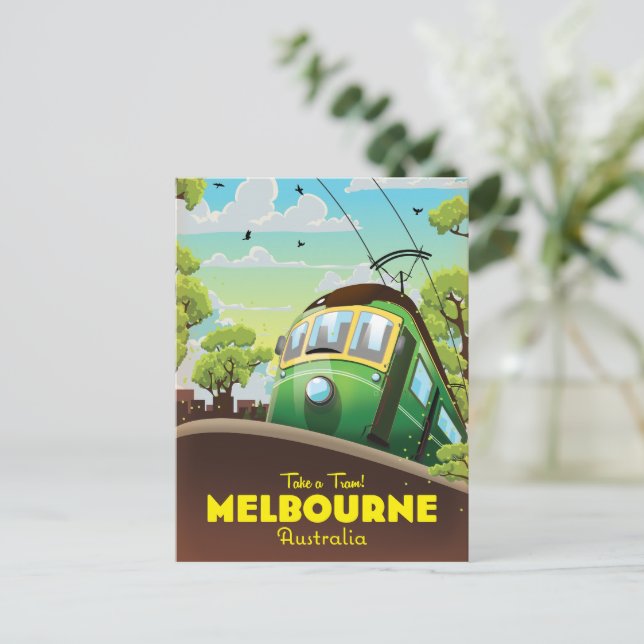 Postal De Invitación Tranvía de Melbourne Australia (Anverso de pie)