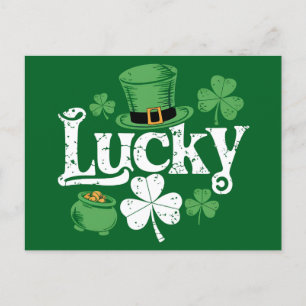 Postal De Invitación Trébol de la suerte Día de San Patricio Trébol Vin