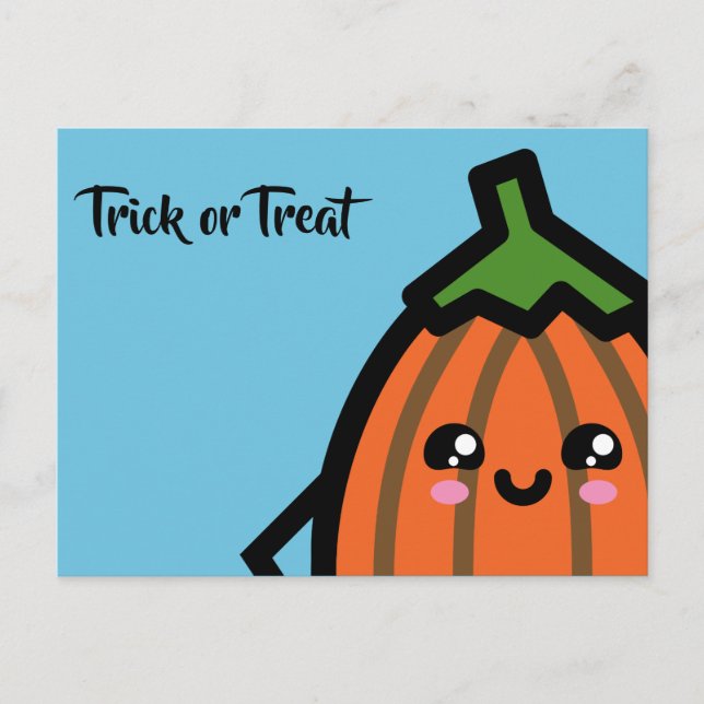 Postal De Invitación Truco o trato - Halloween - Calabaza de huevo (Anverso)