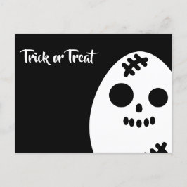 Postal De Invitación Truco o trato - Halloween - Calavera de huevo