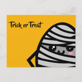 Postal De Invitación Truco o trato - Halloween - Mummy de huevo