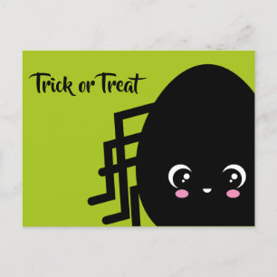 Postal De Invitación Truco o truco - Halloween - Araña de huevo