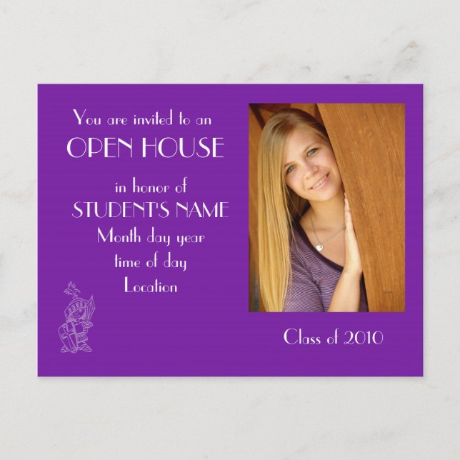Postal De Invitación Tu propia foto - Open house postcard (Anverso)