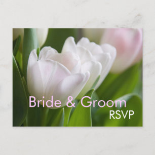 Postal De Invitación Tulipanes blancos - Postcard RSVP