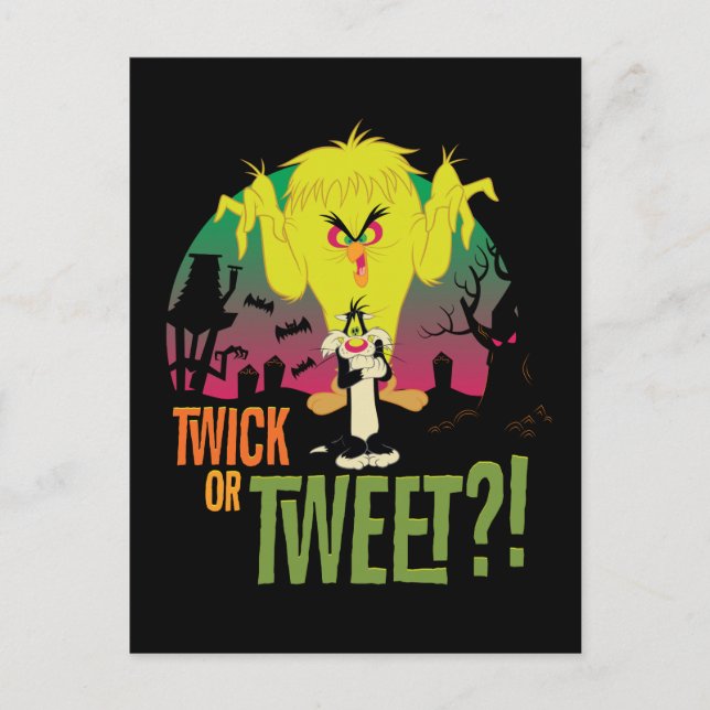 Postal De Invitación TWEETET™ y SYLVESTER™ "Twick or Tweet" (Anverso)