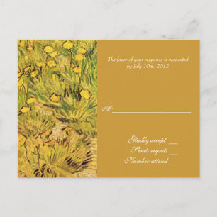 Postal De Invitación Un campo de flores más amarillas, Vincent Van Gogh
