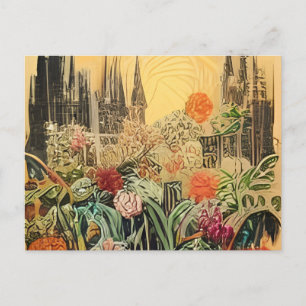 Postal De Invitación un cuadro de un jarrón lleno de flores