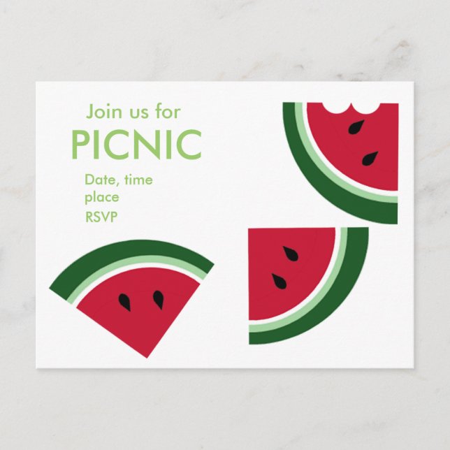 Postal De Invitación Un delicioso picnic de verano (Anverso)