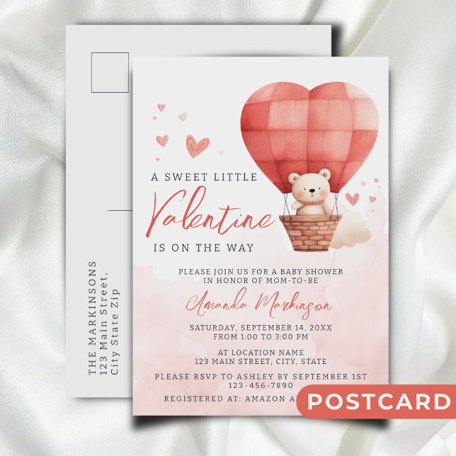 Postal De Invitación Un dulce pequeño San Valentín va camino a Baby Sho (Subido por el creador)