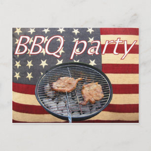 Postal De Invitación Un fiesta americano de barbacoa