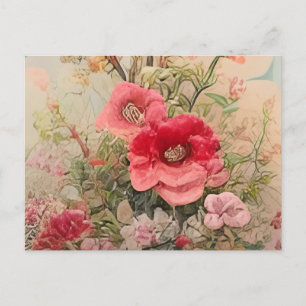 Postal De Invitación un florero lleno de flores encima de una mesa