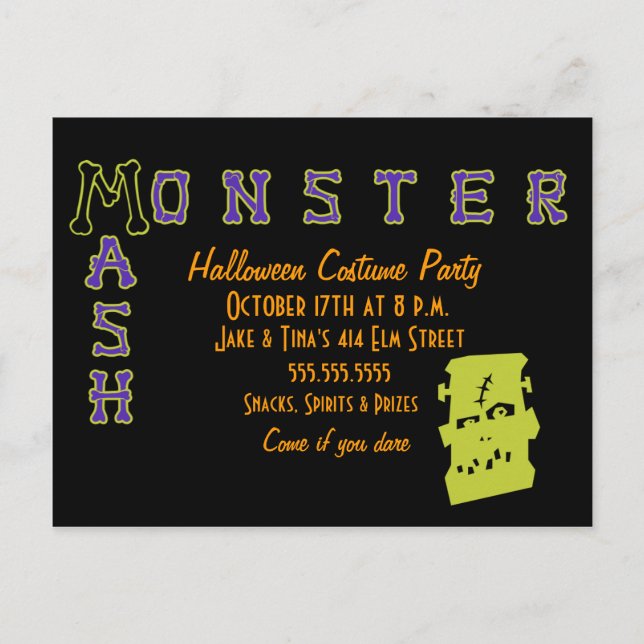 Postal De Invitación Un Mcash Monstruo (Anverso)