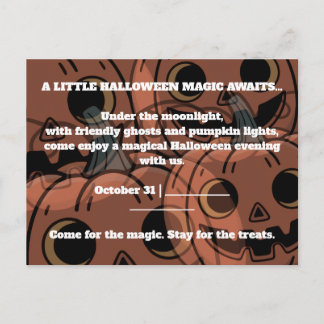 POSTAL DE INVITACIÓN UN POCO DE MAGIA DE HALLOWEEN ESPERA