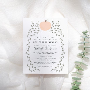 Postal De Invitación Una Calabaza Está En Camino De Baby Shower