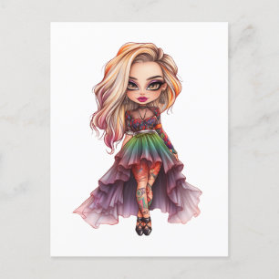 Postal De Invitación Una Colección de Diseños de Halloween de una Chica