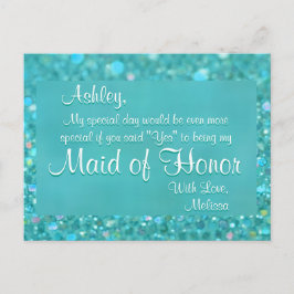 Postal De Invitación Una doncella de honor - Verde esmeralda