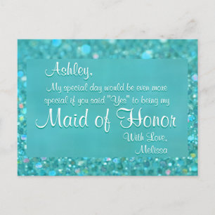 Postal De Invitación Una doncella de honor - Verde esmeralda