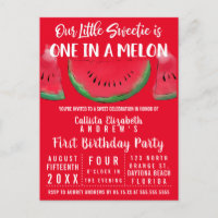 Una en una sandía de melón Melón Primer cumpleaños