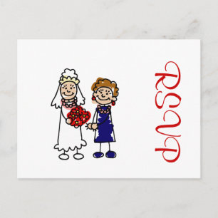 Postal De Invitación Una novia Boda lesbiana