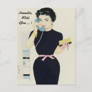 Postal De Invitación usted será mi dama de honor, criada del honor…