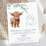 Postal De Invitación Vaca Santa Boho Verdor de la región montañosa Vaca<br><div class="desc">Invite a sus amigos y familiares a celebrar el cumpleaños de sus hijos con este adorable becerro de montaña y eucalipto verde de primer cumpleaños, accesorios fiestas y regalos. Esta invitación para el cumpleaños de las vacas incluye una vaca de color acuático pintada a mano, ¡ideal para los amantes de...</div>