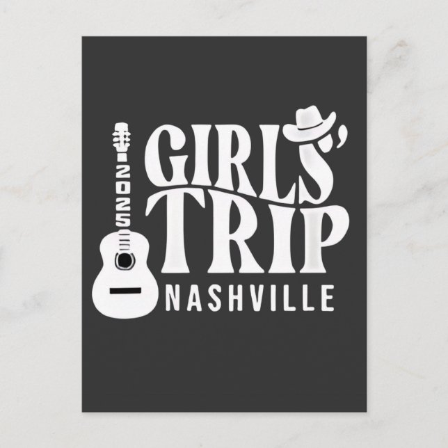 Postal De Invitación Vacaciones de chicas en Nashville 2025 Verano  (Anverso)