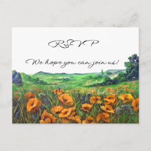 Postal De Invitación Valle Amapolas de California Paisaje Floral RSVP