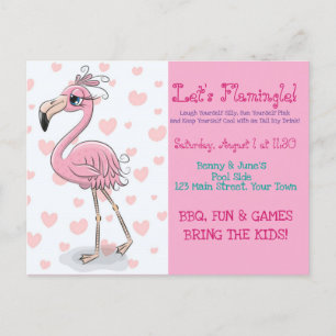 Postal De Invitación Vámonos Flamingle