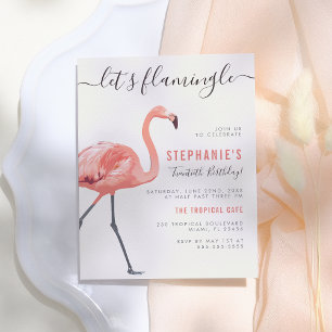Postal De Invitación Vamos a Flamingle   Fiesta de Cumpleaños Moderna d