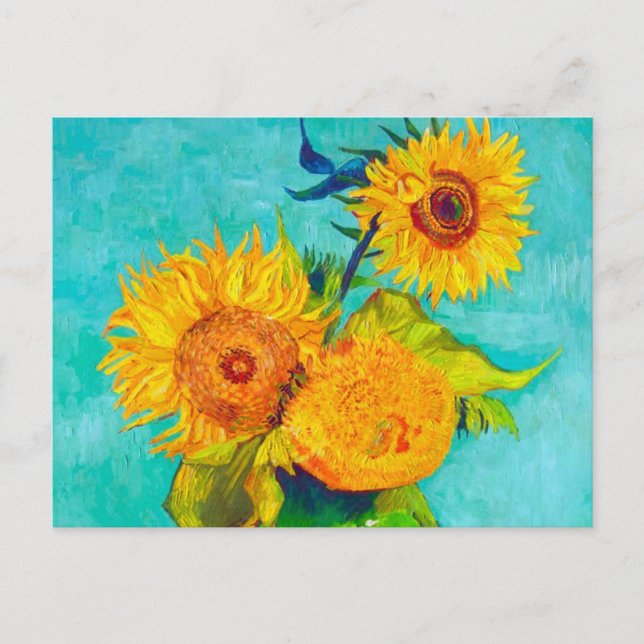 Postal De Invitación Van Gogh Sunflowers  (Anverso)