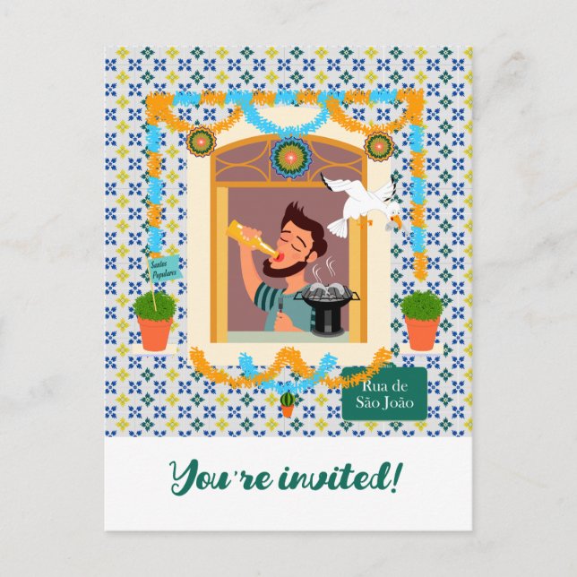 Postal De Invitación Vecino de San Juan Portugués Festa (Anverso)