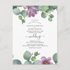 Postal De Invitación Vegetación floral Eucalyptus Watercolor Boda