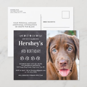 Postal De Invitación Ven a sentarte a jugar Perro de Cachorro Personali