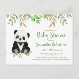 Postal De Invitación Verde de oso lindo Eucalyptus Agua Neutral