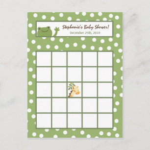 Postal De Invitación Verde programable de los animales de la selva del