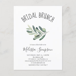 Postal De Invitación Verdor Olive Bridal Shower Brunch