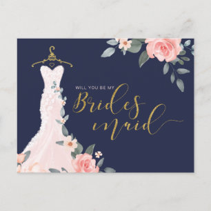 Postal De Invitación Vestido De Boda Floral Se Hará Novia