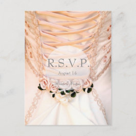 Postal De Invitación Vestido de novia blanca con Rosas matrimonio RSVP