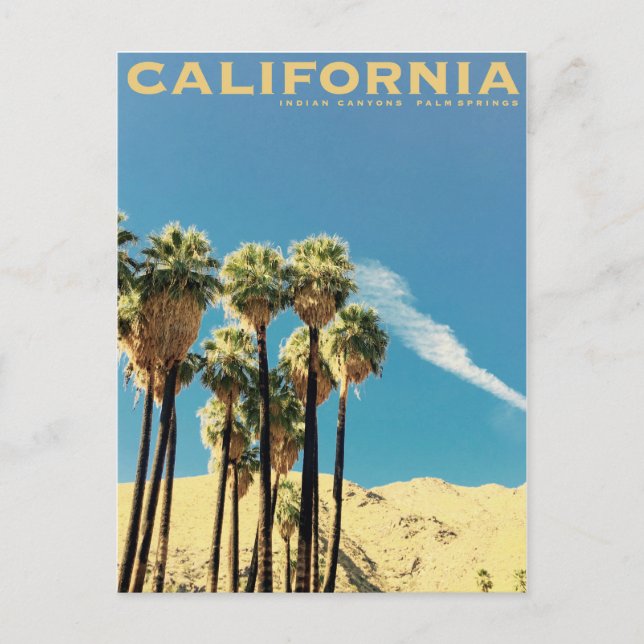 Postal De Invitación Viajes de Palm Springs en cañones indios de época (Anverso)