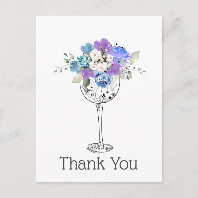 Postal De Invitación vino, carta de agradecimiento (Anverso)