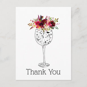 Postal De Invitación vino, carta de agradecimiento
