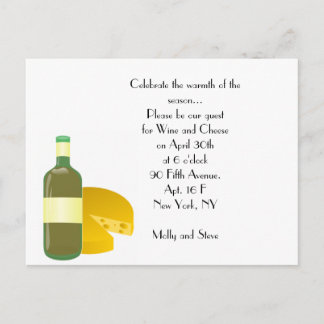 Postal De Invitación Vino y queso