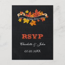 Postal De Invitación Vintage Chalkboard otoño boda rsvp